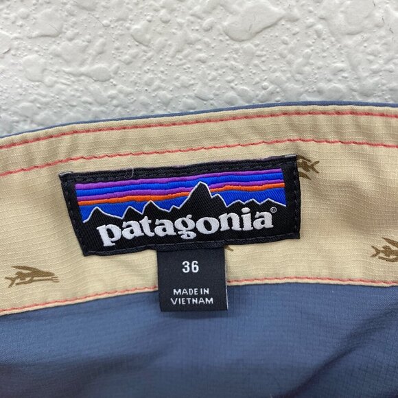 Patagonia Floral Planing Boardshorts Swim Trunks w Side Zip Pocket Mens size 36 - Picture 2 of 4